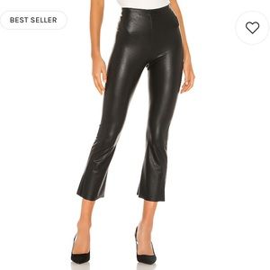 Commando Faux Leather Cropped Flare Pant in Black